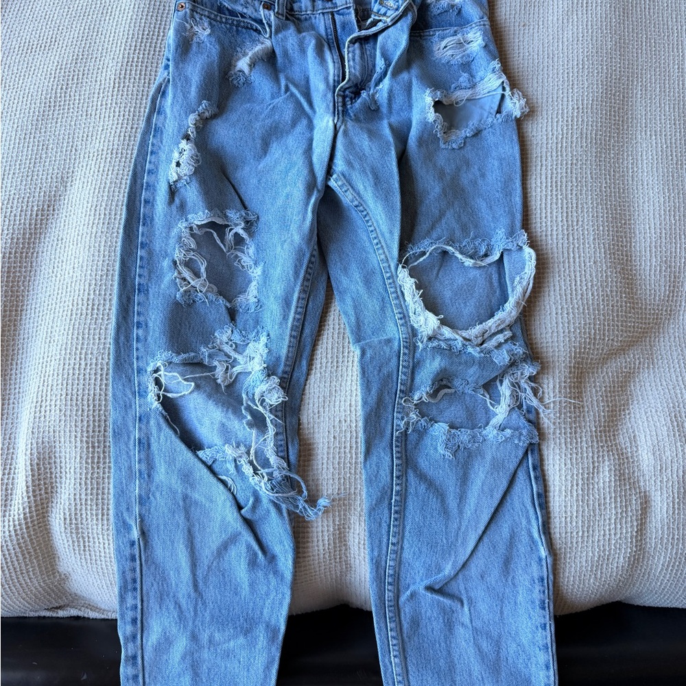 Levi's Light Blue Distressed Skinny Jeans